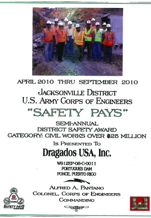 Diploma correspondiente al premio a la seguridad 2010