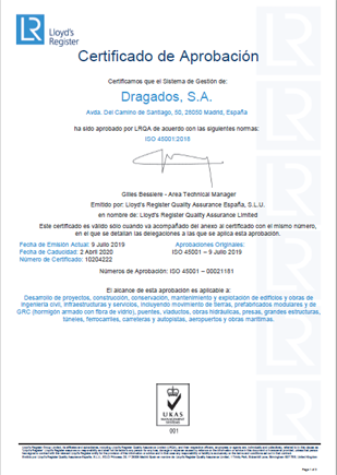 Certificado ISO 45001