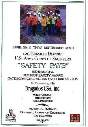 Diploma correspondiente al premio de Seguridad 2010