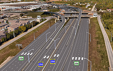 Vista aérea de carretera de peaje SH288 Houston, EEUU