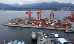 Vista aérea del puerto de Vancouver