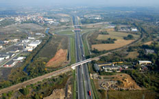 Vista aérea de la autovía A-1, Pyrzowice – Maciejów
