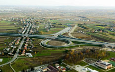 Vista aérea de la autovía A-4, Wierzchosławice – Krzyż