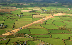 Vista aérea de la autovía M11 Gorey - Enniscorthy, Co. Wexford, Irlanda