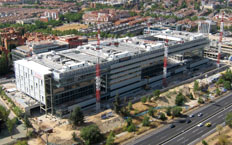 Vista aérea de la nueva sede del Banco Popular, compuesto por varios edificios interconectados