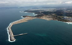 Aerial view of the port