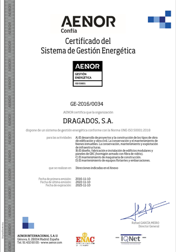 Certificado AENOR - Sistema de Gestión Energética