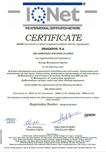 Certificado IQNET - Sistema de Gestión Energética